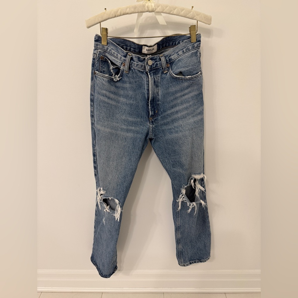 Agolde Women’s Ripped Straight Leg Jeans